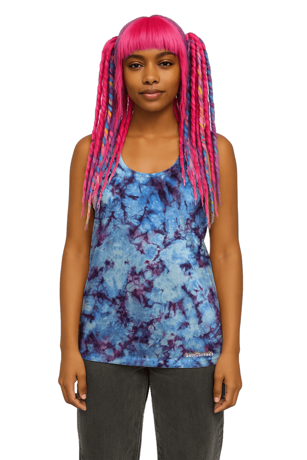 Organic Tie-Dye Women's Tank Top - Purple Rain - Bold Dreamscape - SourThreadz