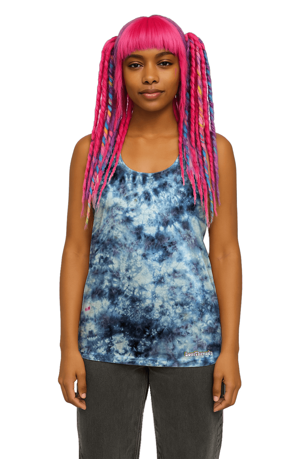 Organic Tie-Dye Women's Tank Top - Snow Maiden - Artistic Minimalist - SourThreadz