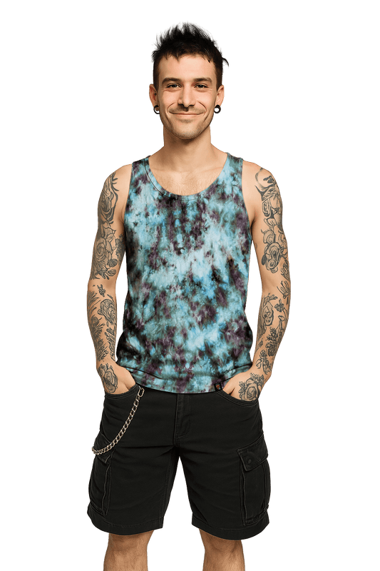 Organic Tie-Dye Tank Top - Alchemist - Artistic Dye Blend - SourThreadz