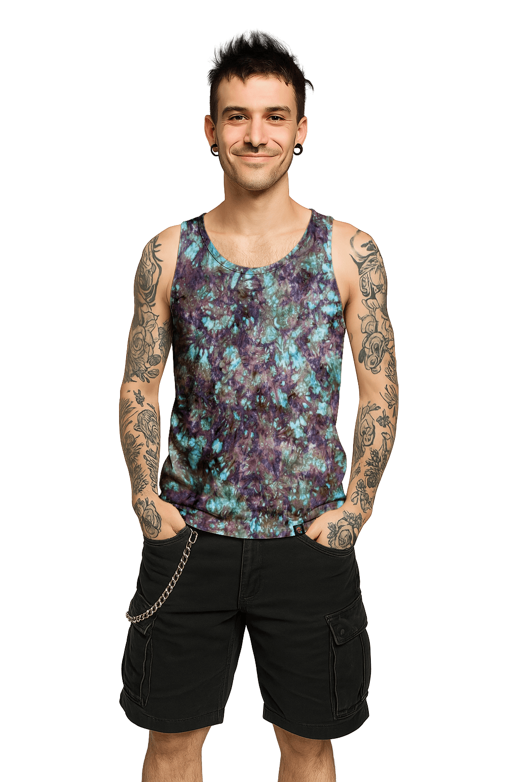 Organic Tie-Dye Tank Top - Intense Alchemist - Retro Vibe - SourThreadz