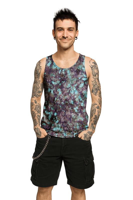 Organic Tie-Dye Tank Top - Intense Alchemist - Retro Vibe - SourThreadz