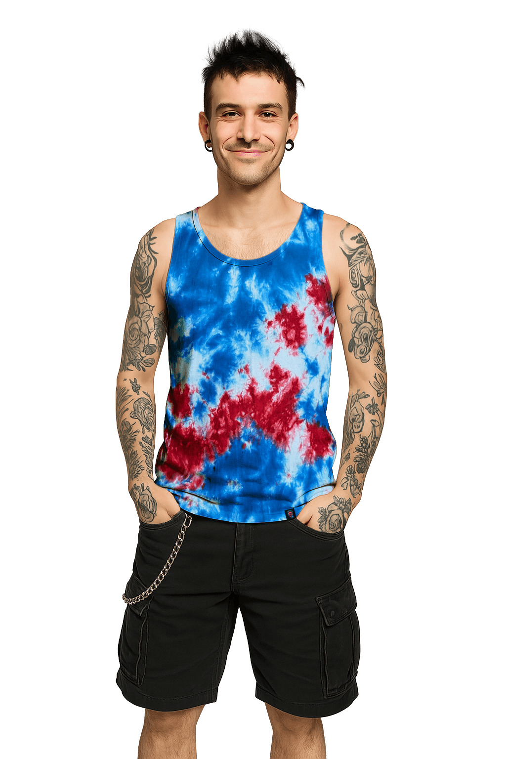Organic Tie-Dye Tank Top - Patriot - Statement Piece - SourThreadz