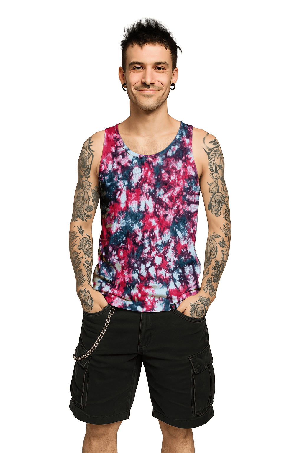 UK Handmade Teal Hibiscus Camo Tie-Dye – Men's, Women's, T-Shirts, Tanks, Polos & More - SourThreadz