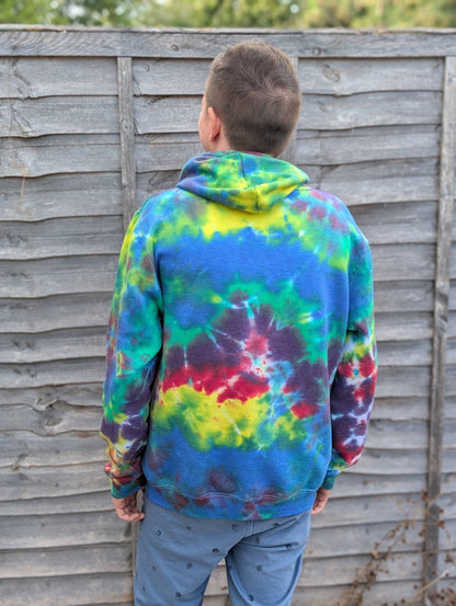 UK Handmade Tie-Dye Hoodie - Fresh Rainbow Hoodie - SourThreadz