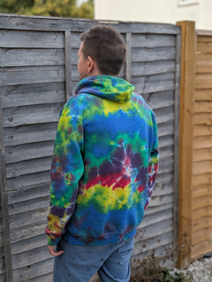 UK Handmade Tie-Dye Hoodie - Fresh Rainbow Hoodie - SourThreadz