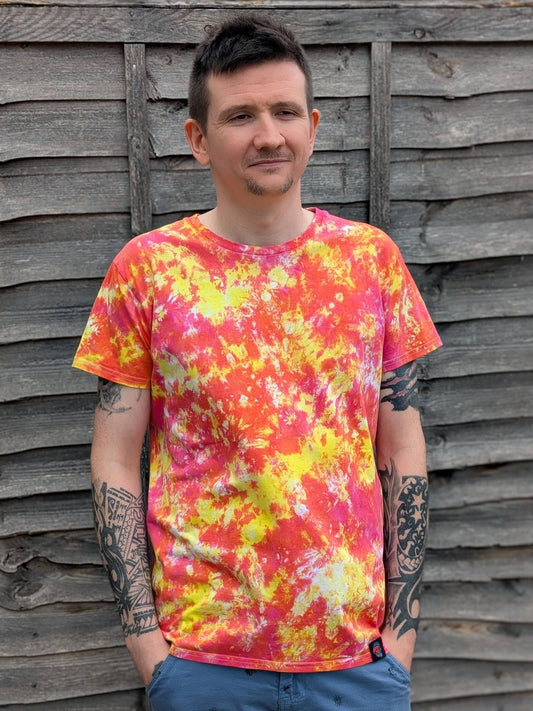 Tie-Dye Men’s T-Shirt - Yellow & Pink  - Hollywood Vibes - SourThreadz