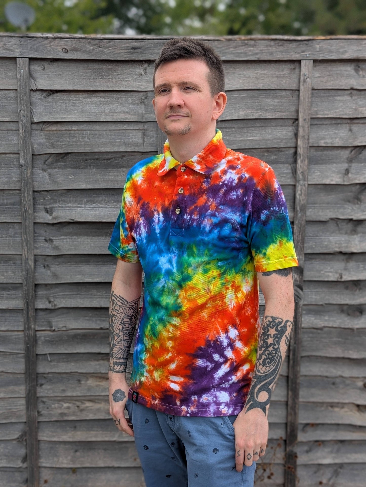 Tie-Dye Organic Polo - Heat Stroke  - Alternative Business Wear - SourThreadz