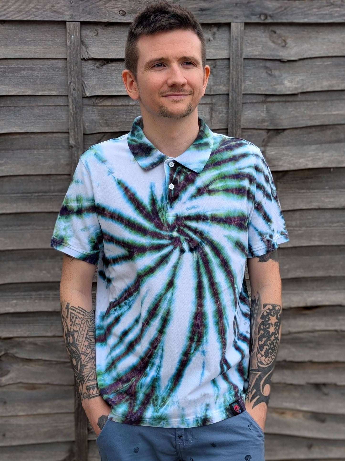 Tie-Dye Organic Polo - Alchemist Spiral  - Alternative Business Wear - SourThreadz