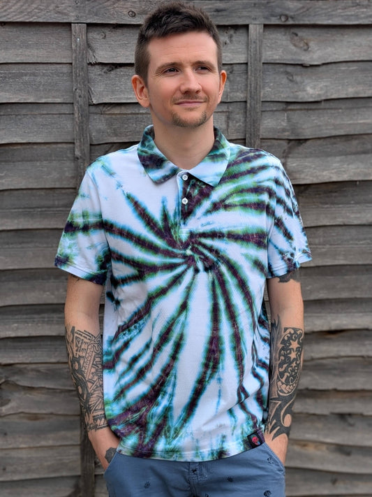 Tie-Dye Organic Polo - Alchemist Spiral  - Alternative Business Wear - SourThreadz