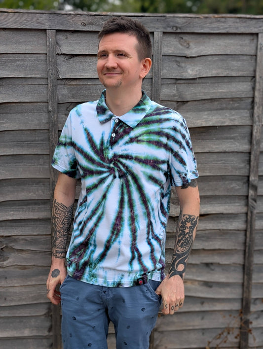 Tie-Dye Organic Polo - Alchemist Spiral  - Alternative Business Wear - SourThreadz