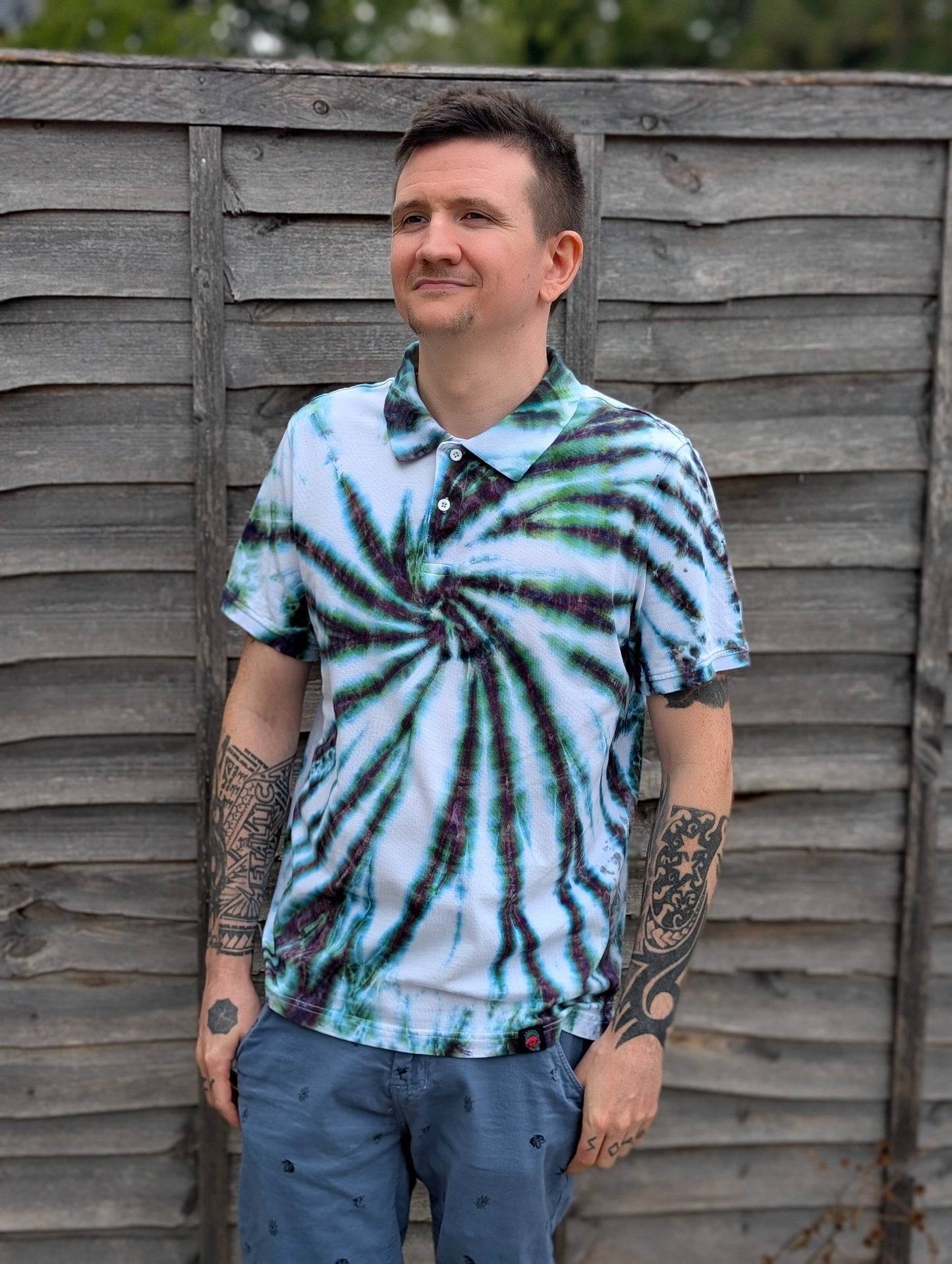 Tie-Dye Organic Polo - Alchemist Spiral  - Alternative Business Wear - SourThreadz
