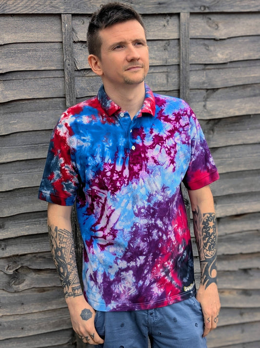 Tie-Dye Organic Polo - Ice & Fire - Alternative Business Wear - SourThreadz