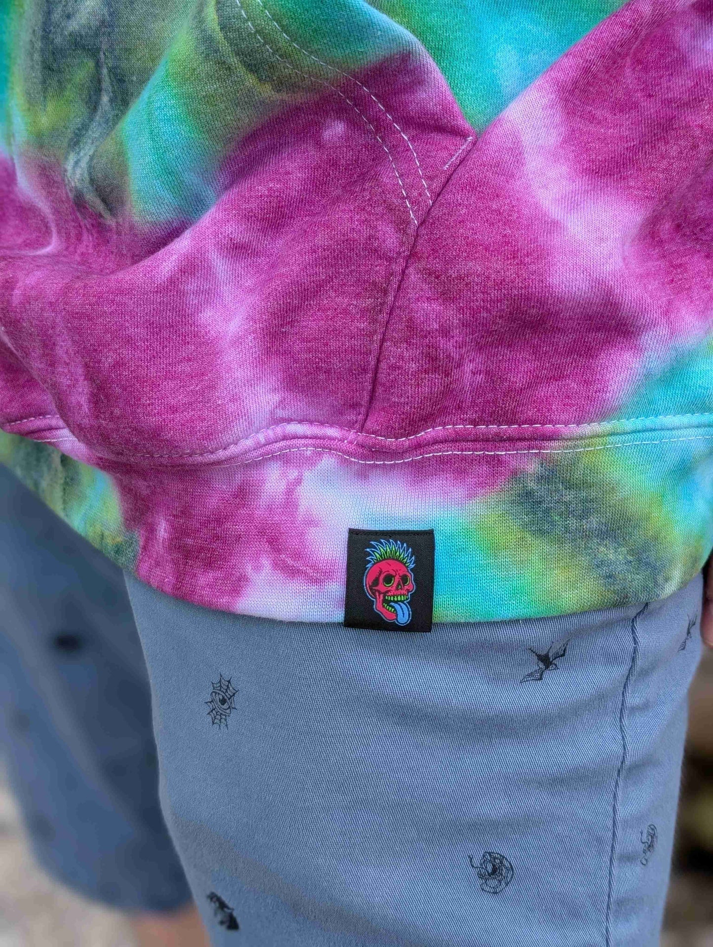 UK Handmade Tie-Dye Hoodie - Galactic Dragon Spiral - SourThreadz