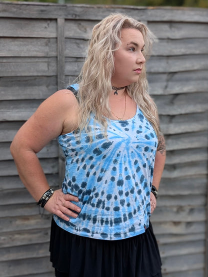 UK Handmade Teal Blue Spiral Tie-Dye – T-Shirts, Tanks, Polos & More / Men's,Women's & Kids - SourThreadz