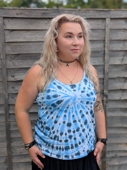 UK Handmade Teal Blue Spiral Tie-Dye – T-Shirts, Tanks, Polos & More / Men's,Women's & Kids - SourThreadz