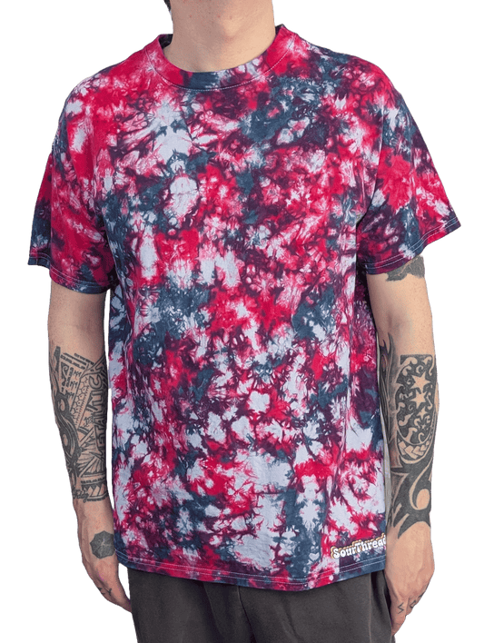Teal Hibiscus Camo Tie-Dye T-shirt - Men's Unisex Heavyweight - SourThreadz