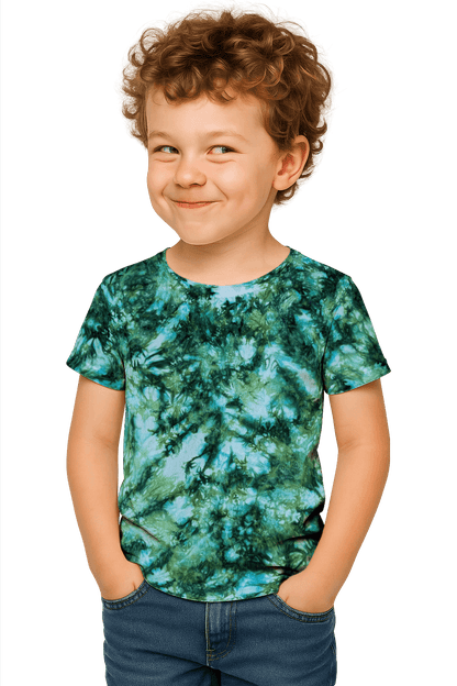 Tie-Dye Kids & Teens T-Shirt - Green Camo - Nature Inspired - SourThreadz