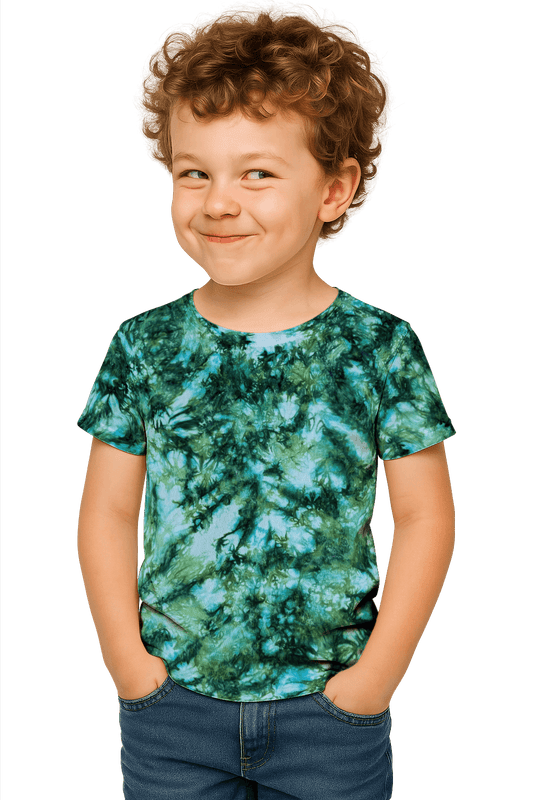 Tie-Dye Kids & Teens T-Shirt - Green Camo - Nature Inspired - SourThreadz