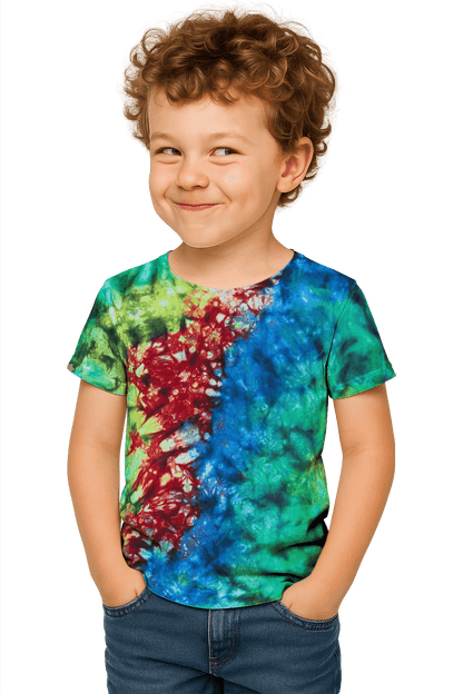 Tie-Dye Kids & Teens T-Shirt - Toxic Rainbow - Festival Style - SourThreadz