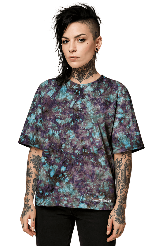Tie-Dye Organic Boxy Oversized T-Shirt - Intense Alchemist - Retro Vibe - SourThreadz