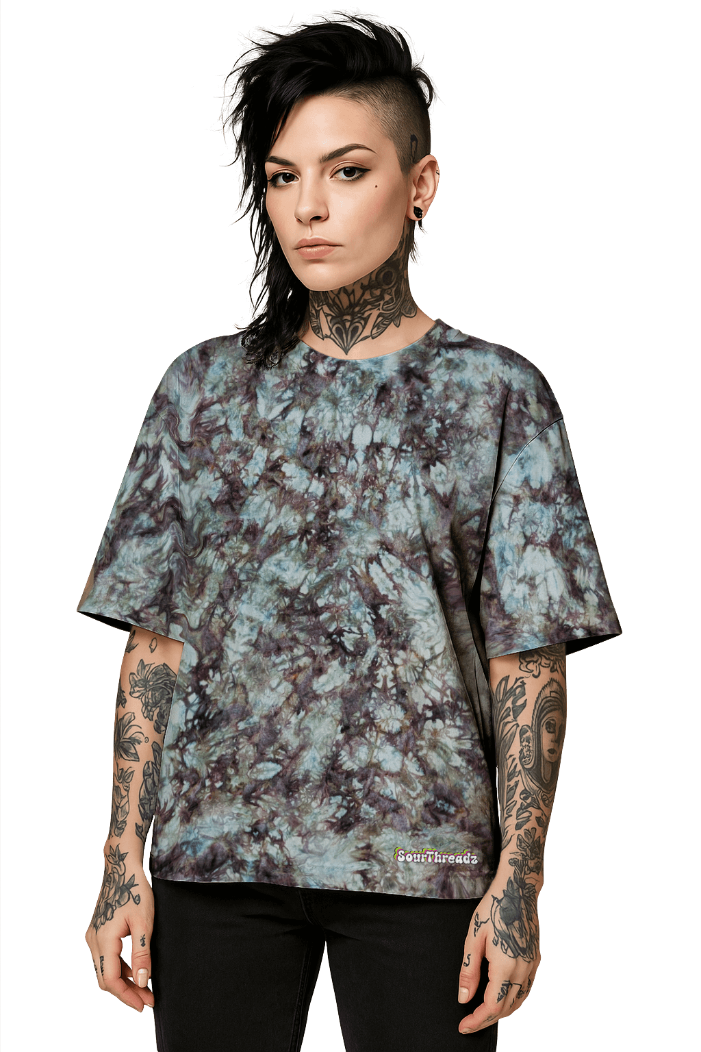 Tie-Dye Organic Boxy Oversized T-Shirt - Alchemist - Artistic Dye Blend - SourThreadz