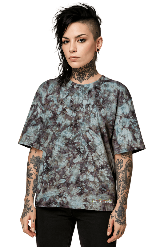 Tie-Dye Organic Boxy Oversized T-Shirt - Alchemist - Artistic Dye Blend - SourThreadz