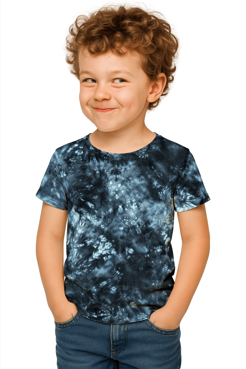 Tie-Dye Kids & Teens T-Shirt - Black Void - Dark Aesthetic - SourThreadz