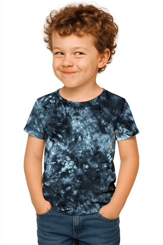 Tie-Dye Kids & Teens T-Shirt - Black Void - Dark Aesthetic - SourThreadz