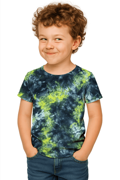 Tie-Dye Kids & Teens T-Shirt - Black Yellow Camo - Pure Grunge - SourThreadz