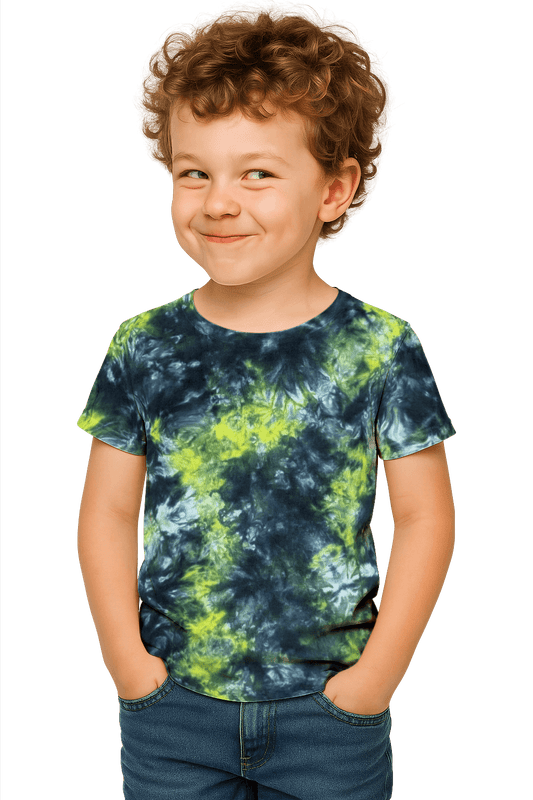 Tie-Dye Kids & Teens T-Shirt - Black Yellow Camo - Pure Grunge - SourThreadz