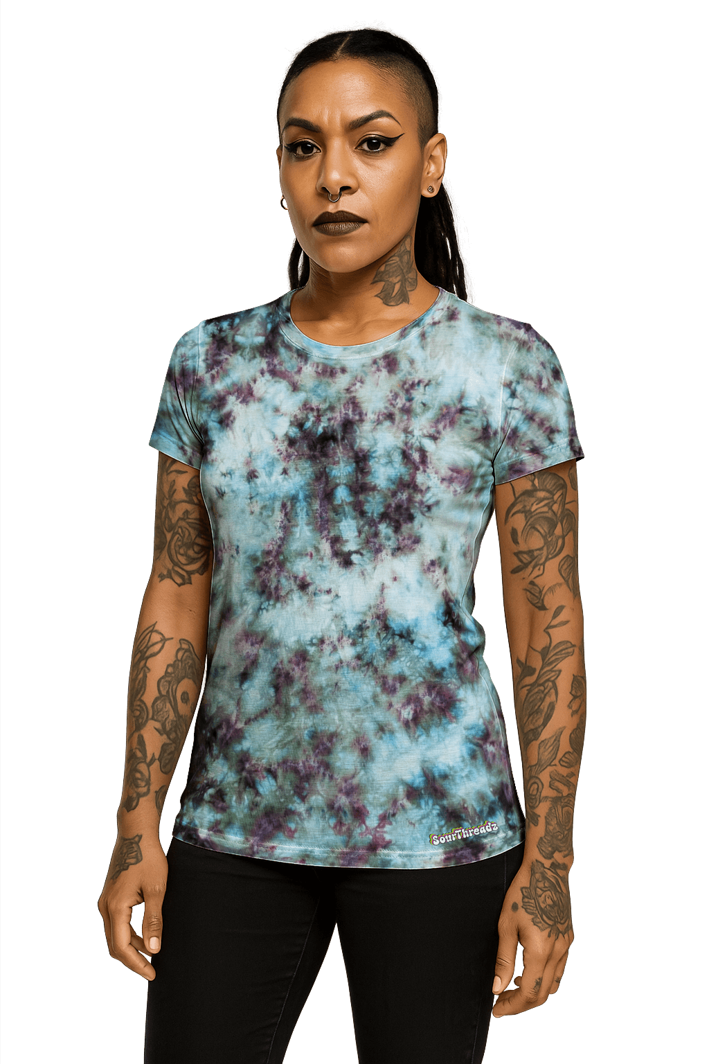 Tie-Dye Women's Fitted T-Shirt - Alchemist - Artistic Dye Blend - SourThreadz