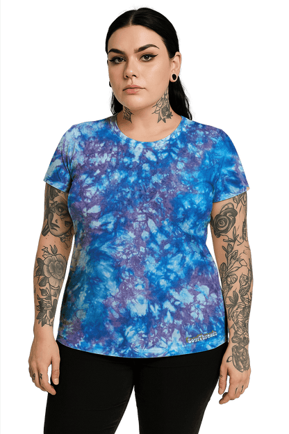 Tie-Dye Women's Fitted T-Shirt - Blue Lavender - Soft Edge Cool - SourThreadz