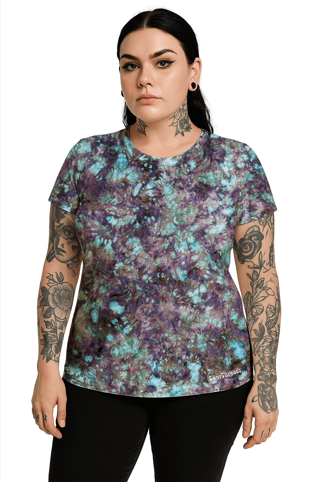 Tie-Dye Women's Fitted T-Shirt - Intense Alchemist - Retro Vibe - SourThreadz