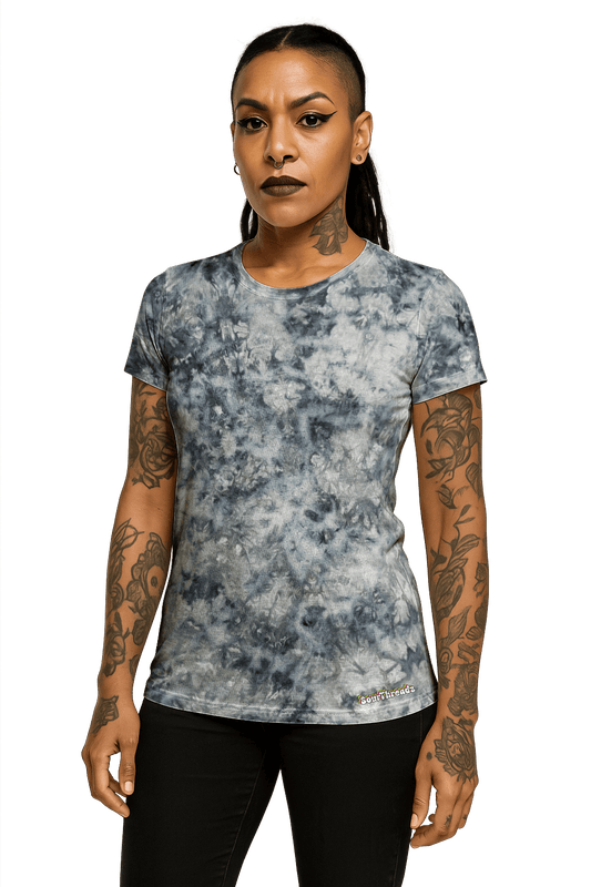 Tie-Dye Women's Fitted T-Shirt - Pastel Grey - Minimalist Style - SourThreadz