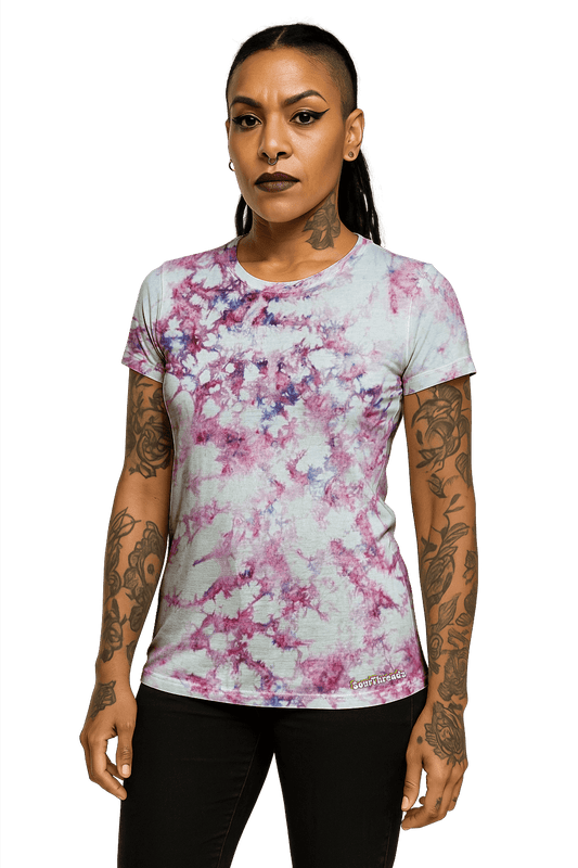 Tie-Dye Women's Fitted T-Shirt - Pink Camo - Summer Drop - SourThreadz