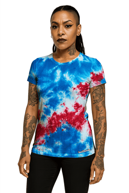 Tie-Dye Women's Fitted T-Shirt - Patriot - Statement Piece - SourThreadz