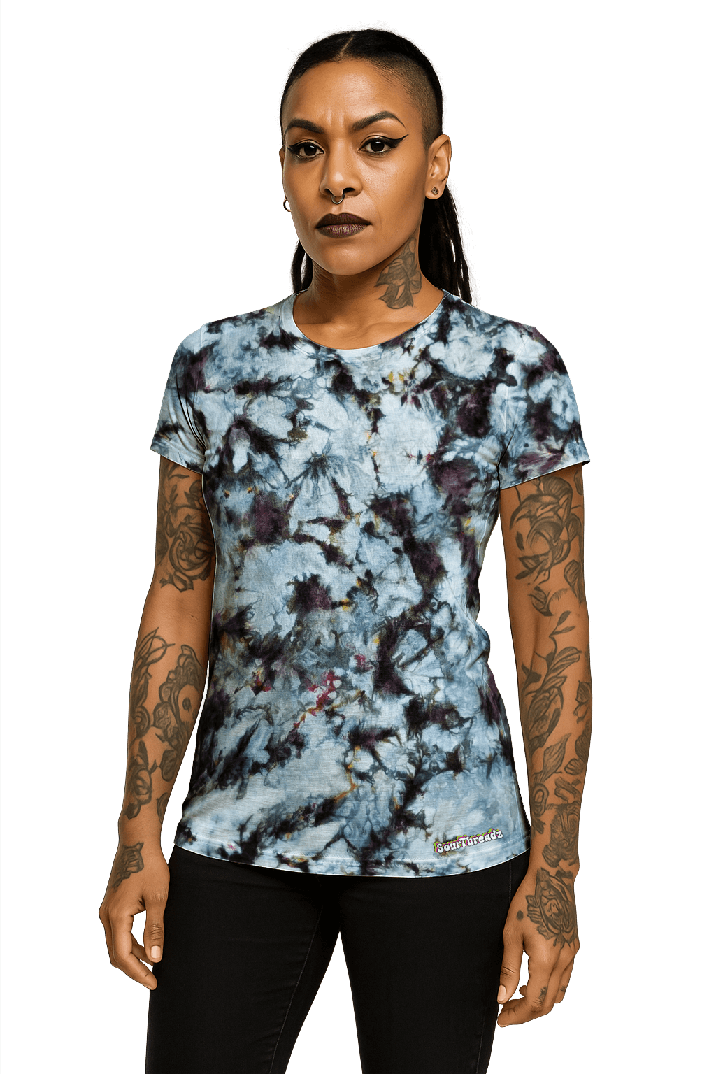 Tie-Dye Women's Fitted T-Shirt - Shadowmelt - 90’s Grunge - SourThreadz