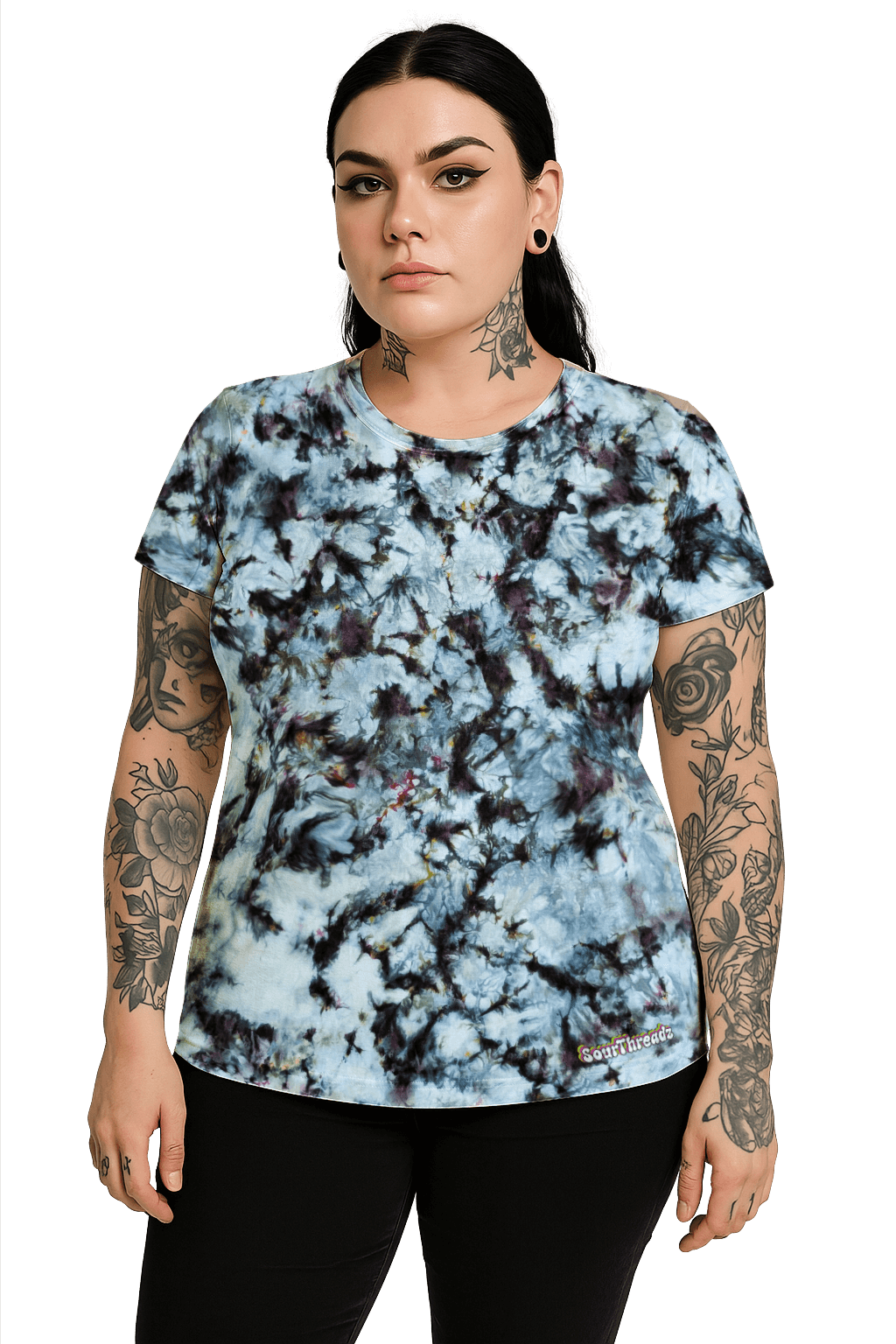 Tie-Dye Women's Fitted T-Shirt - Shadowmelt - 90’s Grunge - SourThreadz