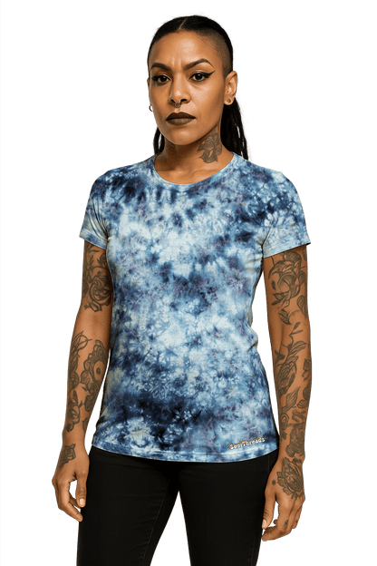 Tie-Dye Women's Fitted T-Shirt - Snow Maiden - Artistic Minimalist - SourThreadz
