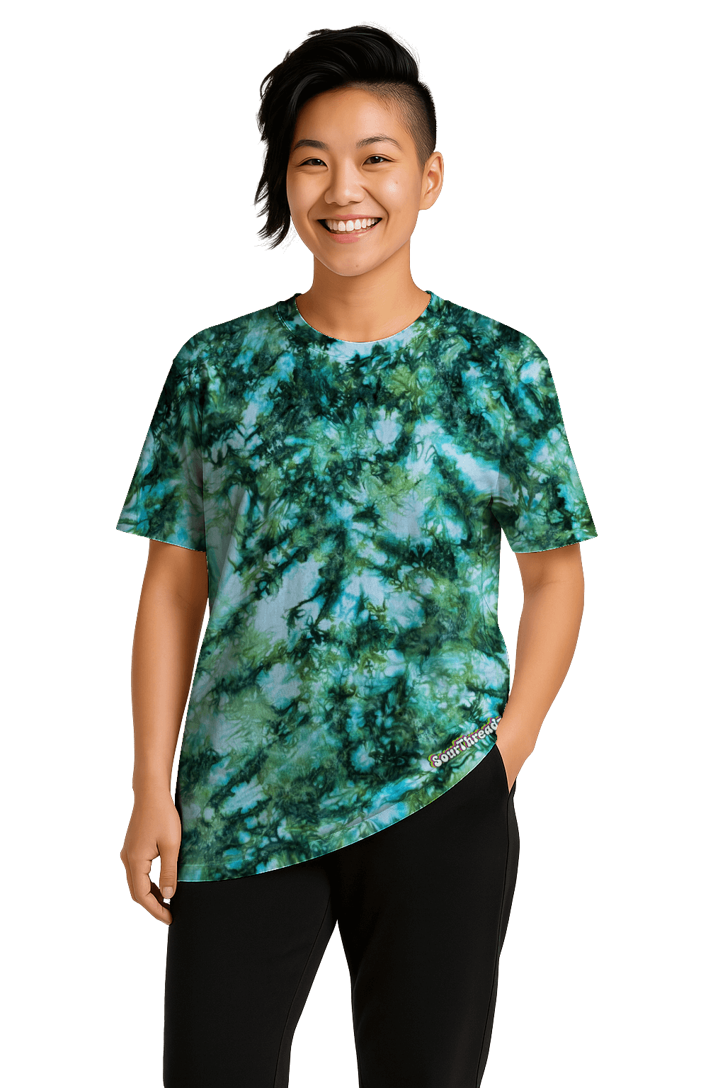 Tie-Dye Women’s Relaxed T-Shirt - Green Camo - Alternative Inspired - SourThreadz