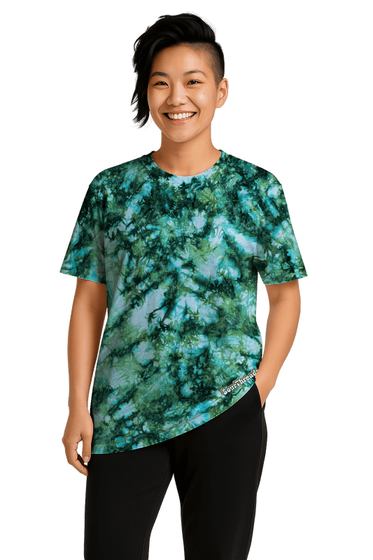 Tie-Dye Women’s Relaxed T-Shirt - Green Camo - Alternative Inspired - SourThreadz