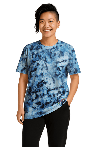 Tie-Dye Relaxed Women’s T-Shirt - Blue Camo - Urban Style - SourThreadz