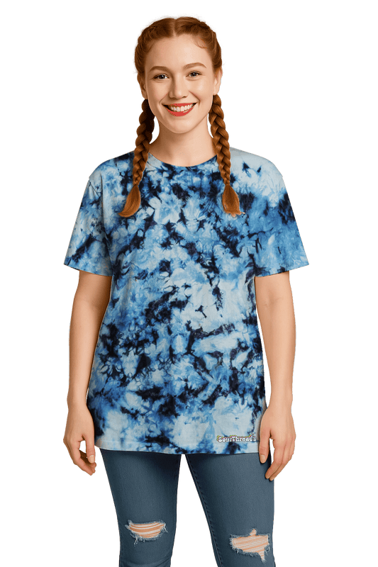 Tie-Dye Relaxed Women’s T-Shirt - Blue Camo - Urban Style - SourThreadz