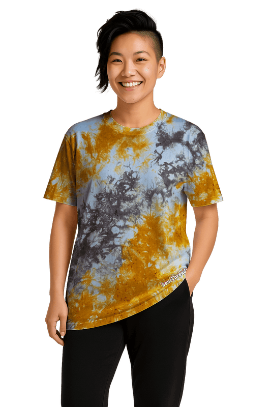 Tie-Dye Women’s Relaxed T-Shirt - Brown Orange White - Vintage Vibes - SourThreadz