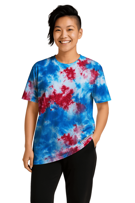 Tie-Dye Women’s Relaxed T-Shirt - Patriot - Statement Piece - SourThreadz