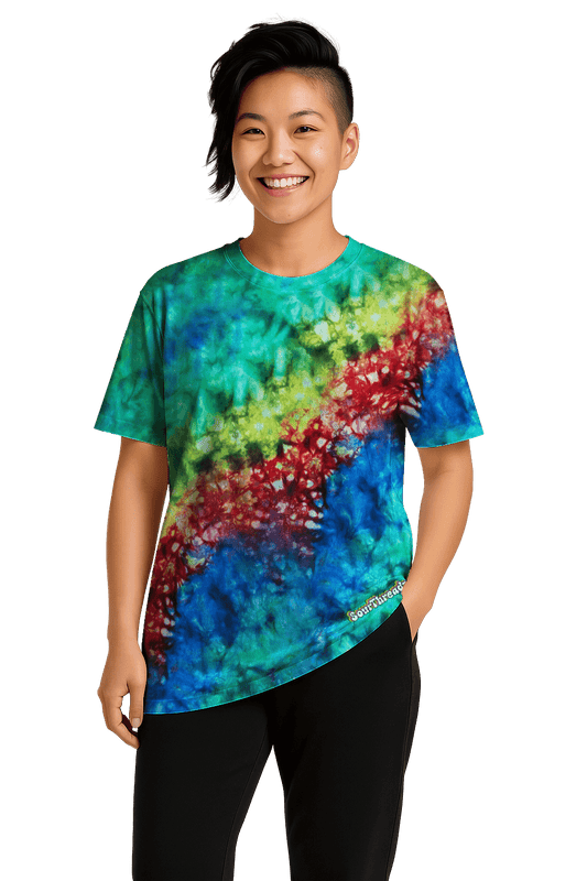 Tie-Dye Women’s Relaxed T-Shirt - Toxic Rainbow - Grunge Festival Style - SourThreadz