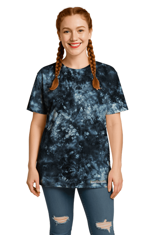 Tie-Dye Women’s Relaxed T-Shirt - Black Void - Dark Aesthetic - SourThreadz