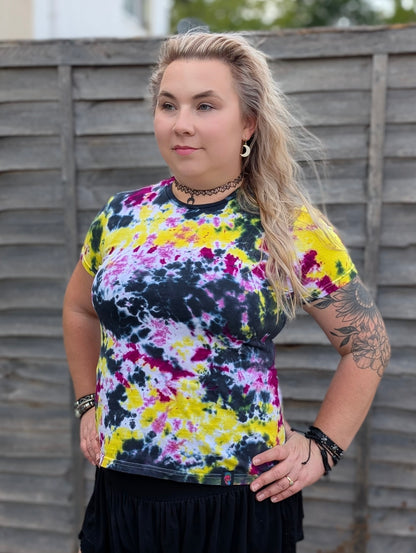 UK Handmade Yellow Black Magenta Tie-Dye – T-Shirts, Tanks, Polos & More / Men's,Women's & Kids - SourThreadz