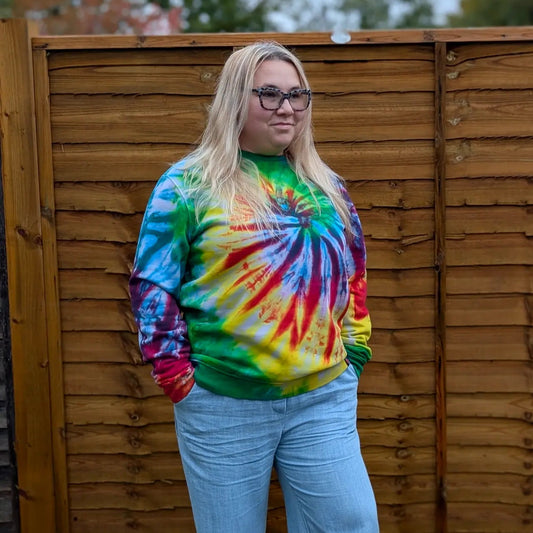 Dark Rainbow Organic Tie-Dye Hoodie/Sweatshirt | Handmade by SourThreadz
