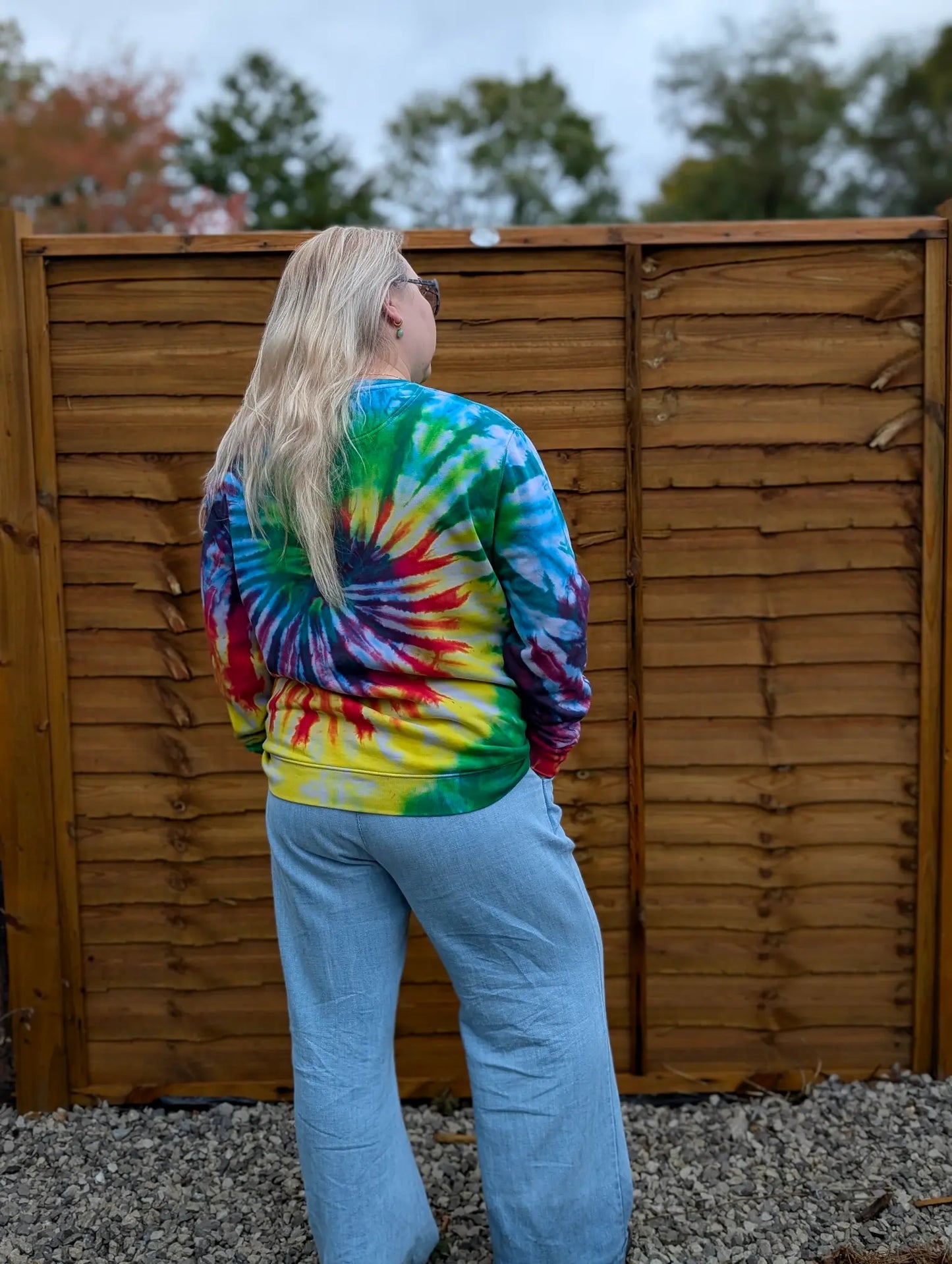Dark Rainbow Organic Tie-Dye Hoodie/Sweatshirt | Handmade by SourThreadz